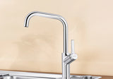 BLANCO Jurena Single Lever Kitchen Mixer Tap in Chrome over a Stainless Steel Sink