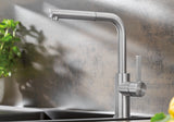 BLANCO Lanora-S Single Lever Kitchen Mixer Tap with Pull Out Spray in a Kitchen Setting