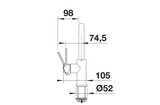 BLANCO Lanora-S Single Lever Kitchen Mixer Tap with Pull Out Spray Side View with Lever