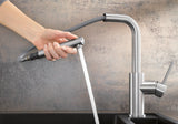BLANCO Lanora-S Single Lever Kitchen Mixer Tap with Pull Out Spray Pull-Out Spray in Use