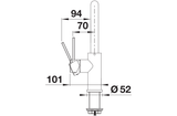 BLANCO Lanora Single Lever Kitchen Mixer Tap Side View with Lever