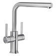 BLANCO Lanora Twin Lever Kitchen Mixer Tap in Brushed Stainless Steel