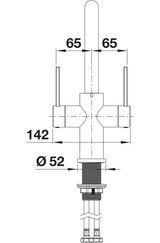 BLANCO Lanora Twin Lever Kitchen Mixer Tap Side View with Lever