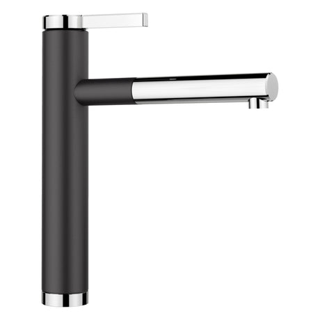 BLANCO Linee-S Single Lever Pull Out Kitchen Mixer Tap in Black/Chrome
