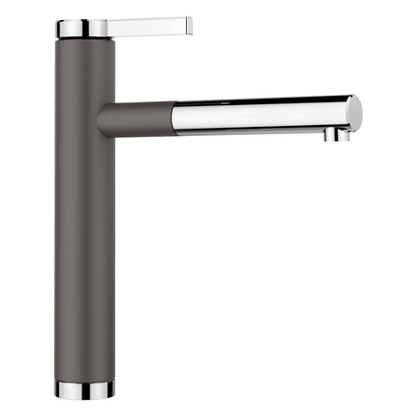 BLANCO Linee-S Single Lever Pull Out Kitchen Mixer Tap in Rock Grey/Chrome