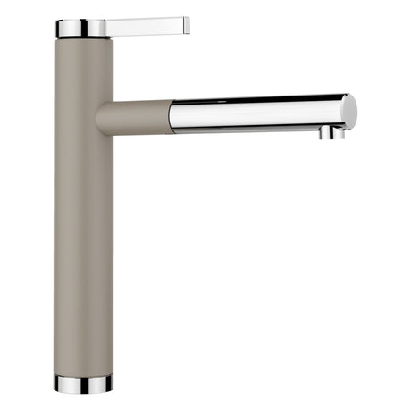 BLANCO Linee-S Single Lever Pull Out Kitchen Mixer Tap in Tartufo/Chrome