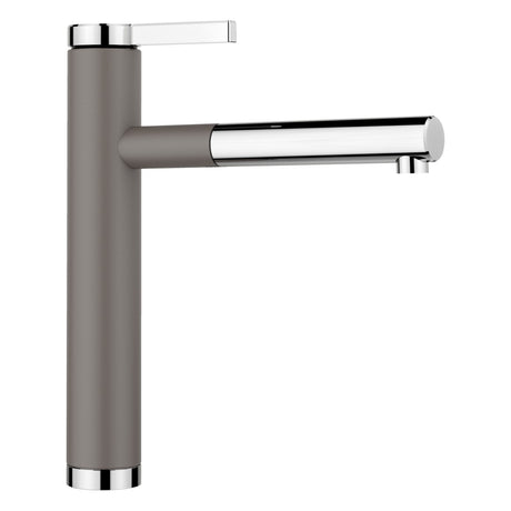 BLANCO Linee-S Single Lever Pull Out Kitchen Mixer Tap in Volcano Grey/Chrome