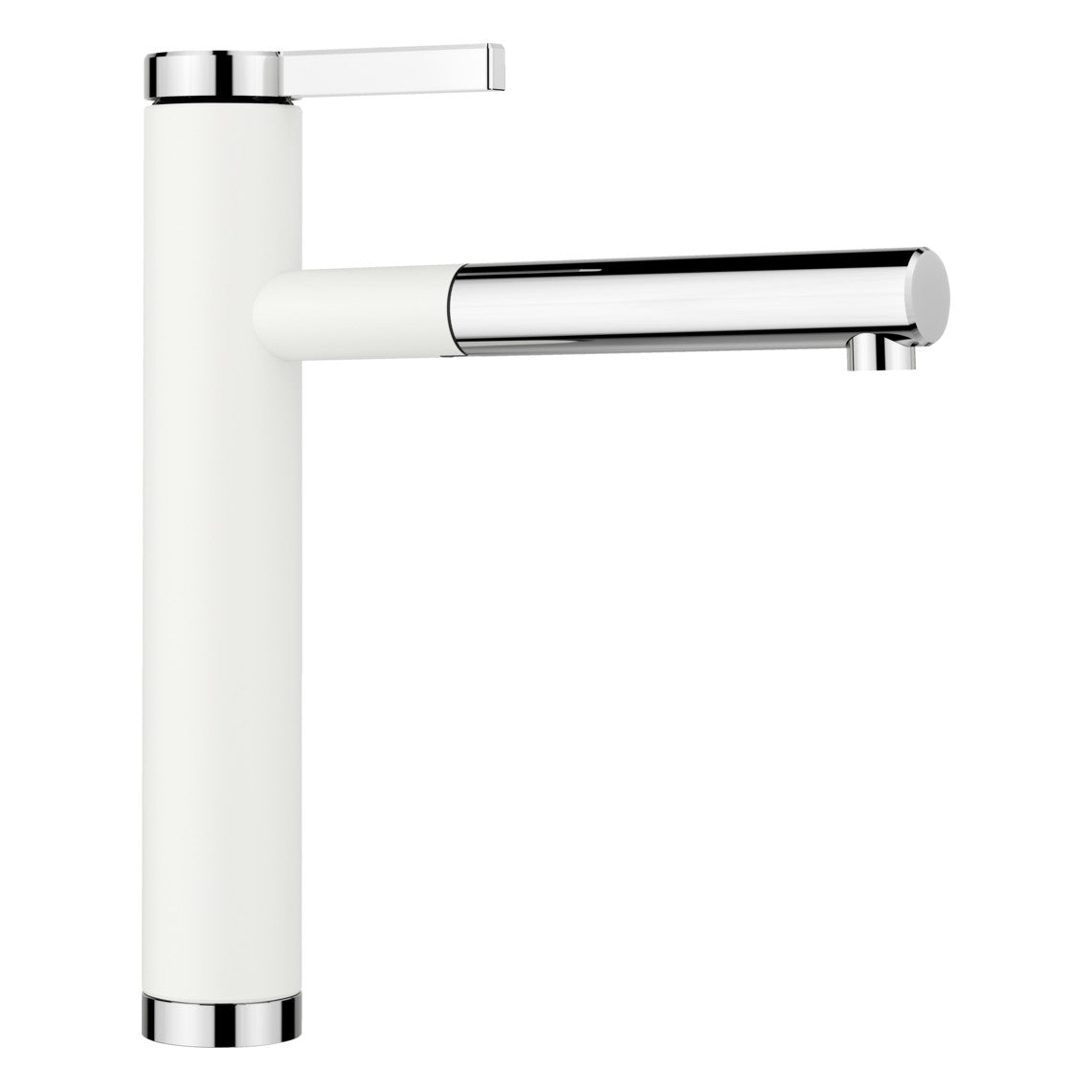 BLANCO Linee-S Single Lever Pull Out Kitchen Mixer Tap in White/Chrome