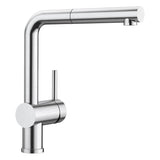 BLANCO Linus-S Single Lever Kitchen Mixer Tap with Pull-Out Spray in PVD Steel
