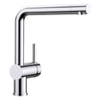 BLANCO Linus Single Lever Kitchen Mixer Tap with 360° Swivel Spout in Chrome