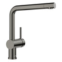 BLANCO Linus Single Lever Kitchen Mixer Tap with 360° Swivel Spout in Satin Dark Steel