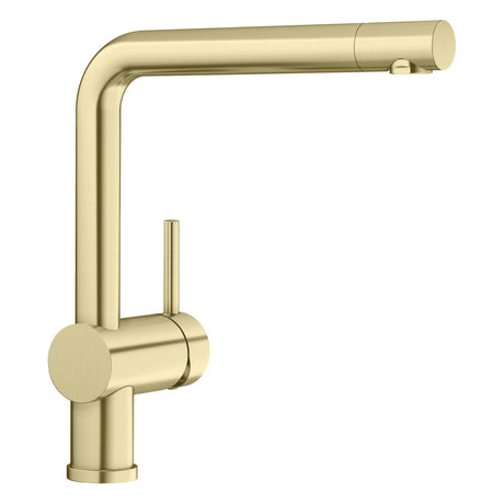BLANCO Linus Single Lever Kitchen Mixer Tap with 360° Swivel Spout in Satin Gold