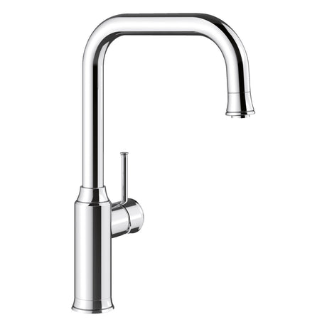 BLANCO Livia-S Single Lever Kitchen Mixer Tap with Pull Down Spray in Chrome