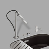 BLANCO Luneoo-S Single Lever Kitchen Mixer Tap with Handspray in Brushed Stainless Steel with Oovalon Sink