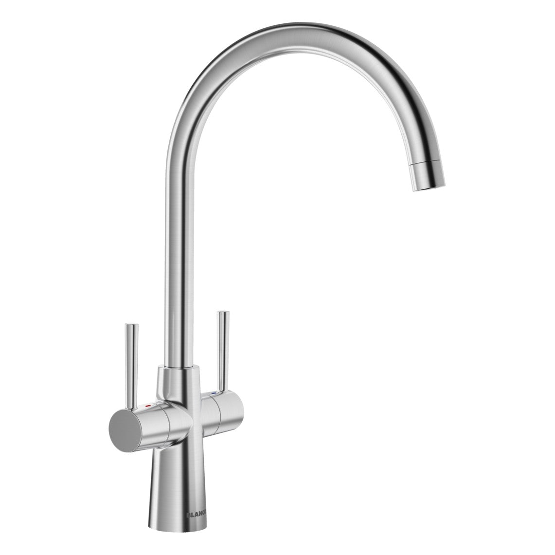 BLANCO Max II Dual Handle Kitchen Mixer Tap with 360° Swivel Spout in PVD Steel