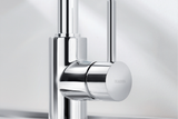BLANCO Mida-S Single Lever Kitchen Mixer Tap with Pull-Down Handspray in Chrome Body and Lever Close-Up