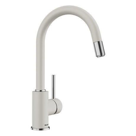 BLANCO Mida-S Single Lever Kitchen Mixer Tap with Pull-Down Handspray in Soft White