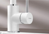 BLANCO Mida-S Single Lever Kitchen Mixer Tap with Pull-Down Handspray in White Body and Lever Close-Up