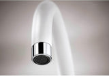 BLANCO Mida-S Single Lever Kitchen Mixer Tap with Pull-Down Handspray in White Spout Aerator Close-Up