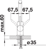BLANCO Mila Eco-Flow Single Lever Kitchen Mixer Tap with 360° Swivel Spout Side View with Lever