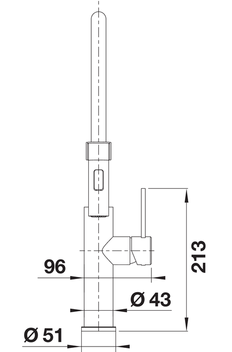 BLANCO Sonea S-Flexo Single Lever Kitchen Mixer Tap with Pull Out Spray Side View with Lever