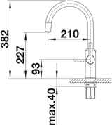BLANCO Tampera Boiling Water 3-in-1 Kitchen Tap Side View with Lever