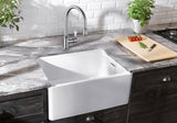 BLANCO Vicus-S Single Lever Kitchen Mixer Tap with Pull-Out Spray in Chrome with a Belfast Sink