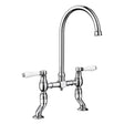 BLANCO Vicus Bridge Twin Lever Kitchen Mixer Tap in Chrome