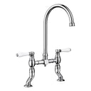 BLANCO Vicus Bridge Twin Lever Kitchen Mixer Tap in Chrome