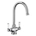 BLANCO Vicus Twin Lever Kitchen Mixer Tap with 360° Swivel Spout in Chrome