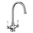 BLANCO Vicus Twin Lever Kitchen Mixer Tap with 360° Swivel Spout in Chrome