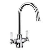 BLANCO Vicus Twin Lever Kitchen Mixer Tap with 360° Swivel Spout in Chrome