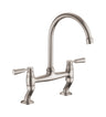 Rangemaster Traditional Belfast Bridge Kitchen Tap with White Tipped Lever Handles
