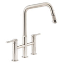 Abode Hex Dual Lever Pull Out Spray Bridge Kitchen Mixer Tap