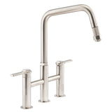 Abode Hex Dual Lever Pull Out Spray Bridge Kitchen Mixer Tap