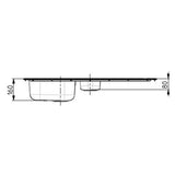 Technical Drawing with Dimensions for Alveus Line 10 Inset Sink For 600mm Cabinet In One and Half Bowl Stainless Steel