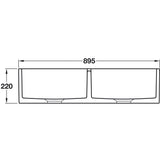 Rangemaster Farmhouse Belfast mount Double Bowl With Kitchen Sink For 900mm Cabinet Depth Dimension
