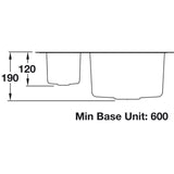 Rangemaster Alantic Classic Undermount One and Half Bowl Stainless Steel Kitchen Sink