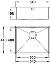 Abode Matrix R0 Undermount Single Bowl Kitchen Sink in Stainless Steel