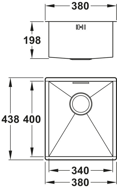 Abode Matrix R0 Undermount Single Bowl Kitchen Sink in Stainless Steel