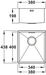 Abode Matrix R0 Undermount Single Bowl Kitchen Sink in Stainless Steel