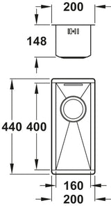 Abode Matrix R0 Undermount Half Bowl Kitchen Sink in Stainless Steel
