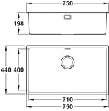 Abode Matrix R15 Undermount Inset Mount Single Bowl Kitchen Sink in Stainless Steel
