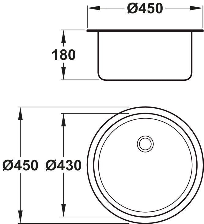 Häfele Bourne Inset Mount Single Bowl Kitchen Sink For 450mm Cabinet in Stainless Steel