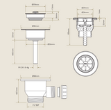 Bidbury & Co. Solid Brass Contemporary Luxury Waste Kit