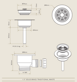Bidbury & Co. Solid Brass Traditional Luxury Waste Kit