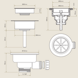 Bidbury & Co. Solid Brass Contemporary Luxury Waste Kit