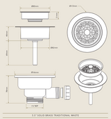 Bidbury & Co. Solid Brass Traditional Luxury Waste Kit