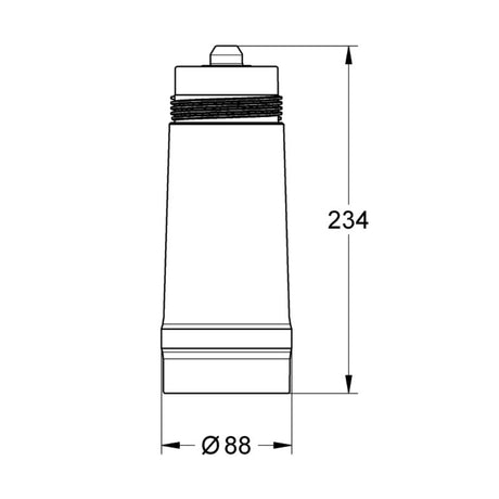 Technical Drawing with Dimensions for Grohe Blue Activated Carbon Filter
