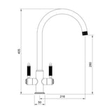 Rangemaster Hemlock C-Spout Kitchen Mixer Tap with Dual Knurled Lever Handle & Elegant Classic Modern Appeal